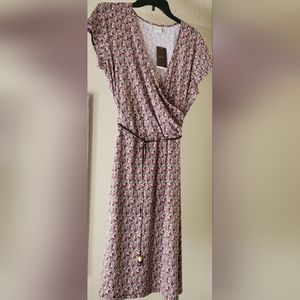Merona brown/peach patterned Wrap dress